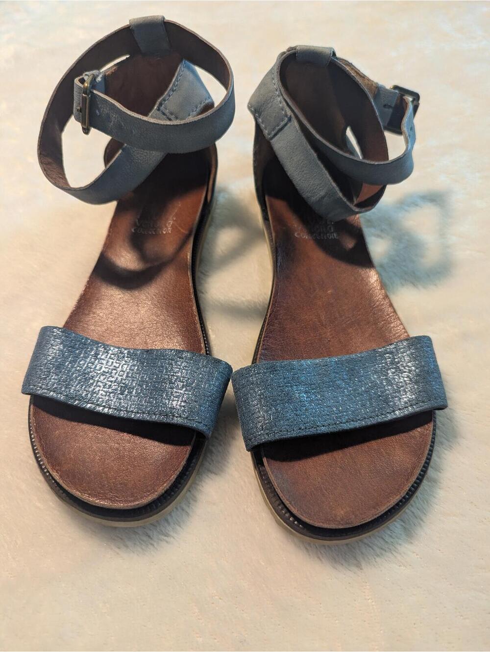 Miz Mooz Verona Collection Blue Ankle Strap Sandals
